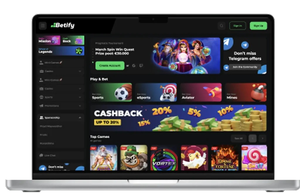 Code promo Betify jeu casino